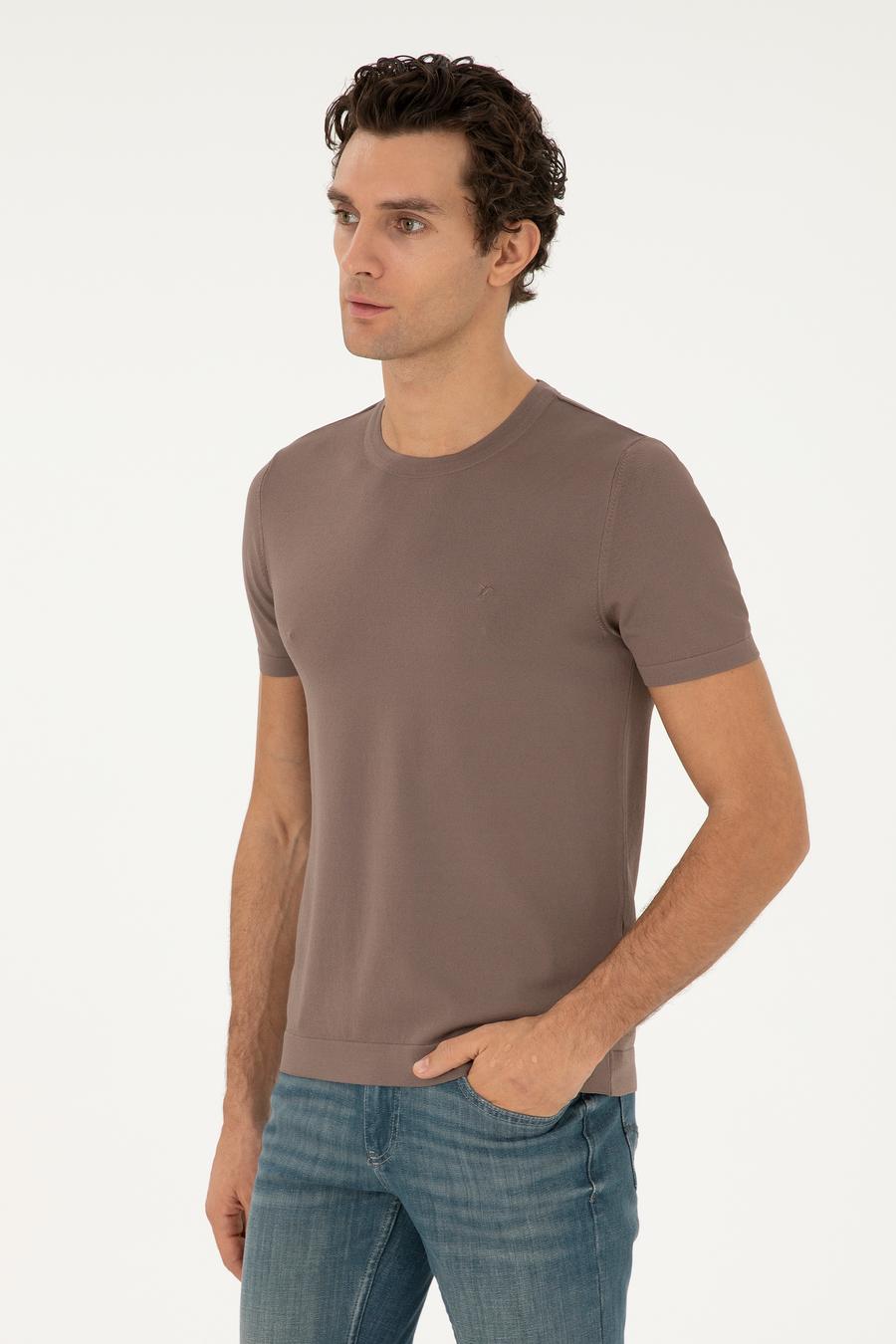 Vizon Slim Fit Bisiklet Yaka Triko T-shirt - 50293169088