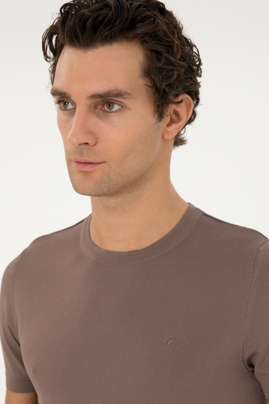 Vizon Slim Fit Bisiklet Yaka Triko T-shirt - 50293169088