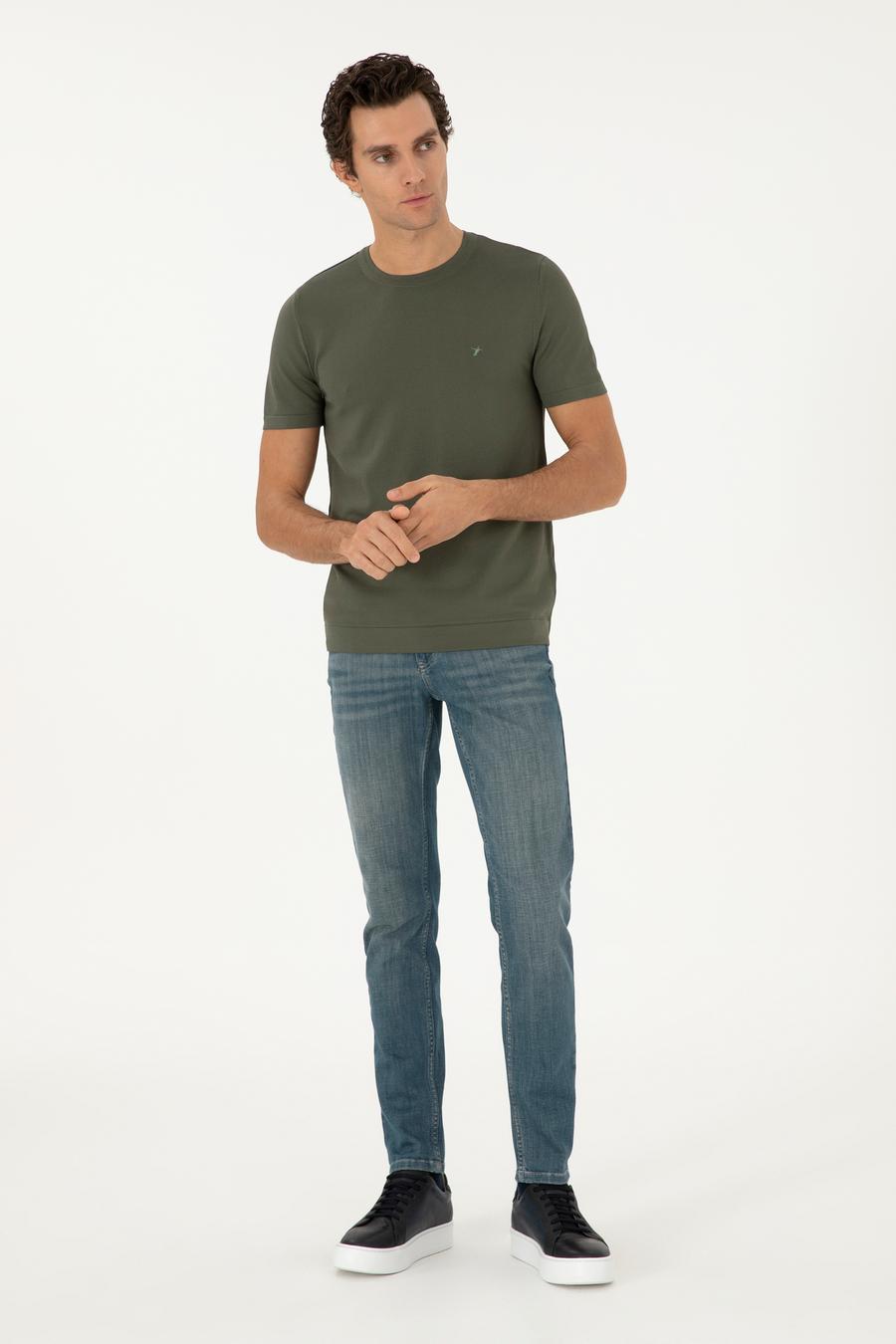 Bisiklet Yaka Slim Fit Triko T-shirt - 50293169077