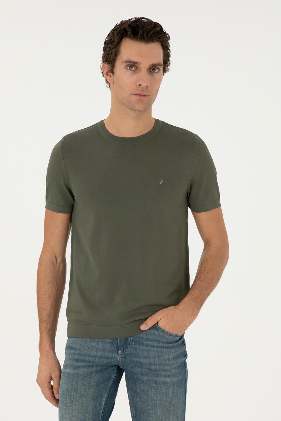 Bisiklet Yaka Slim Fit Triko T-shirt - 50293169077