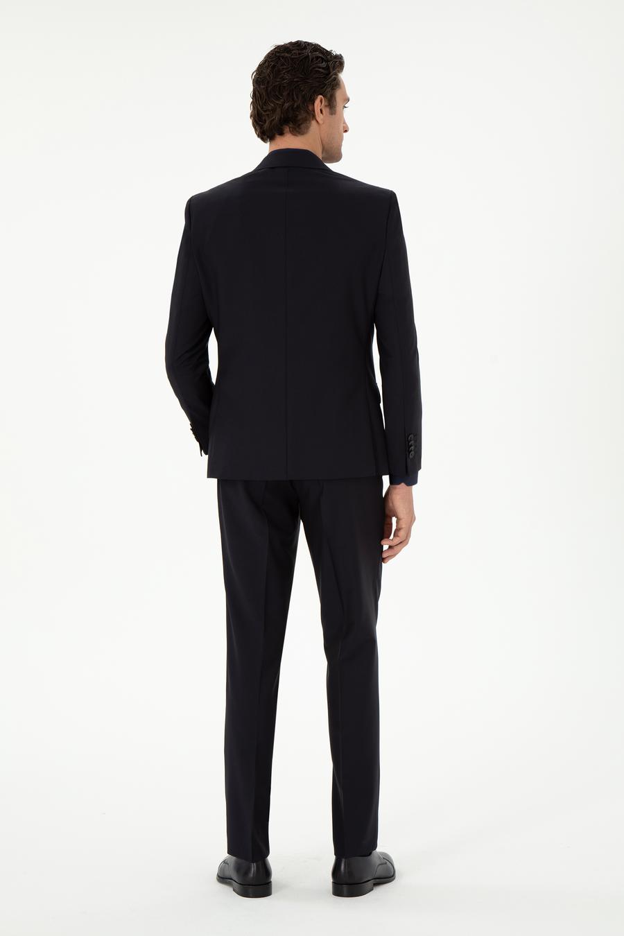 Lacivert Slim Fit %100 Yün Basic Takım Elbise - 50299348005