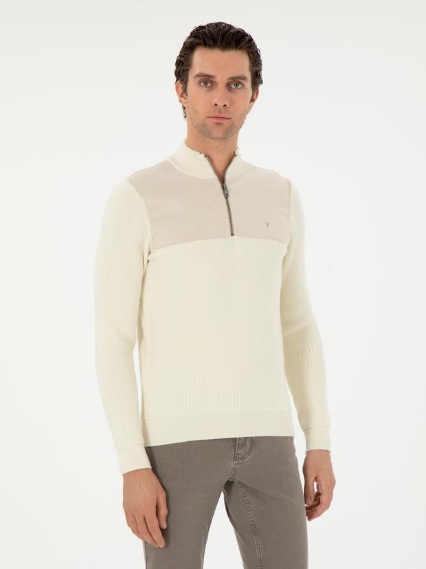 Bej Slim Fit Kazak