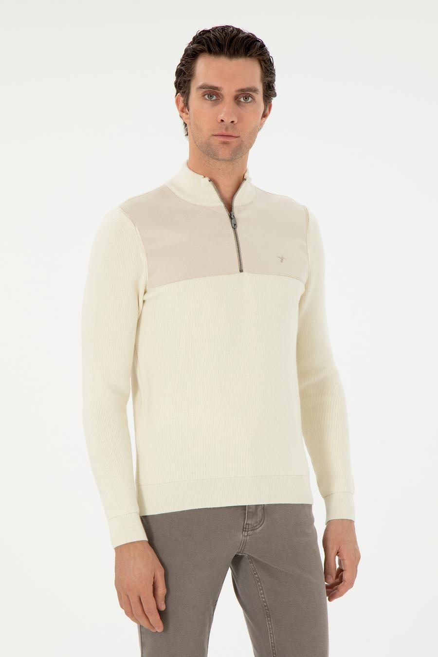 Bej Slim Fit Kazak - 50292483006
