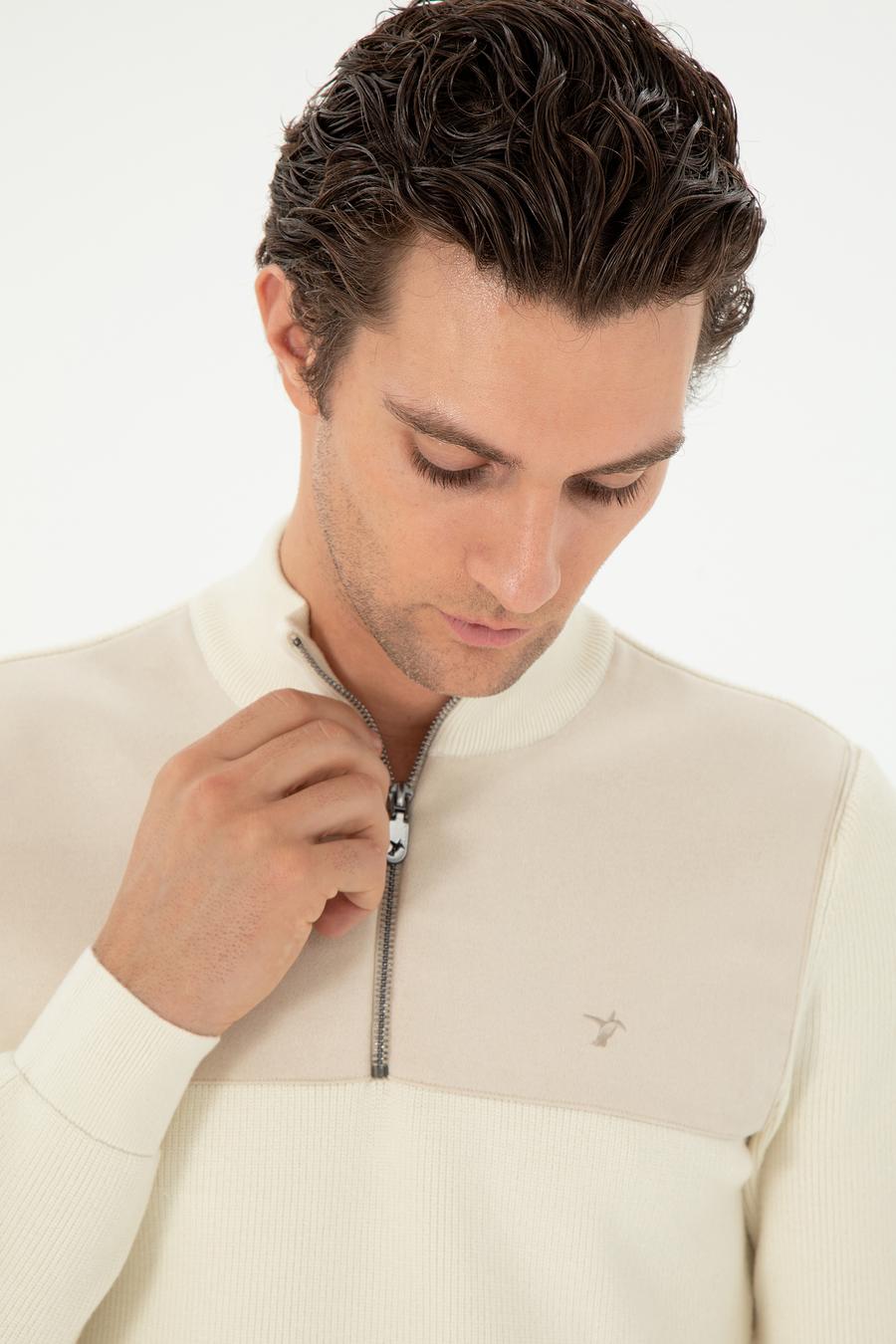 Bej Slim Fit Kazak - 50292483006