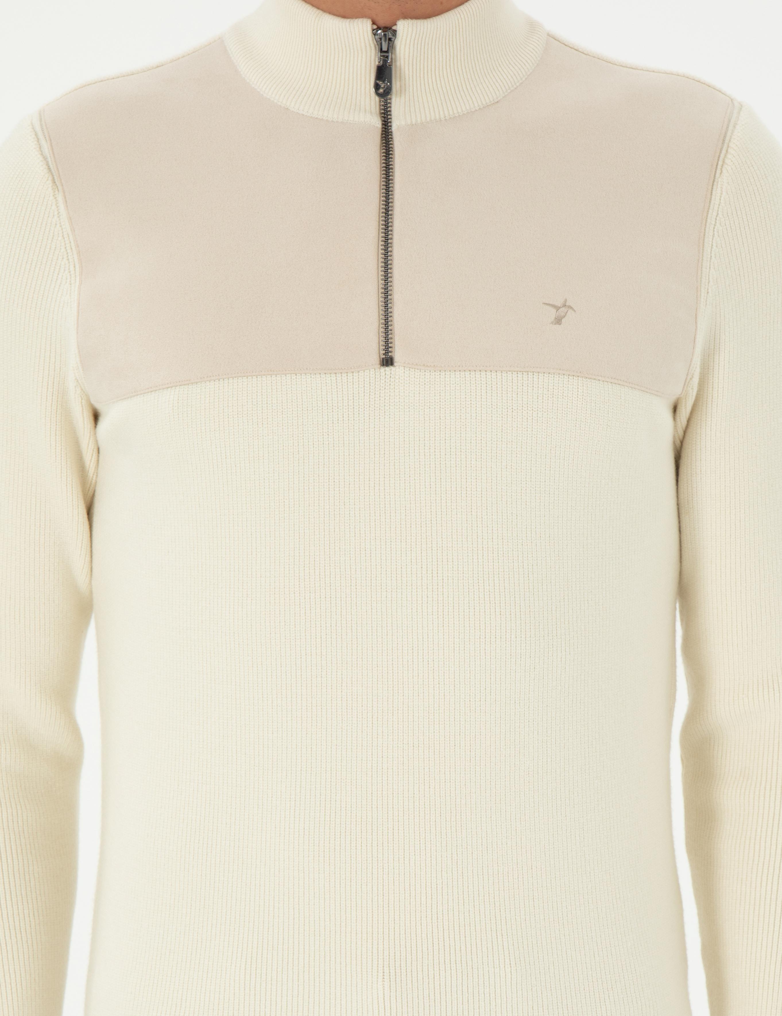 Bej Slim Fit Kazak - 50292483006