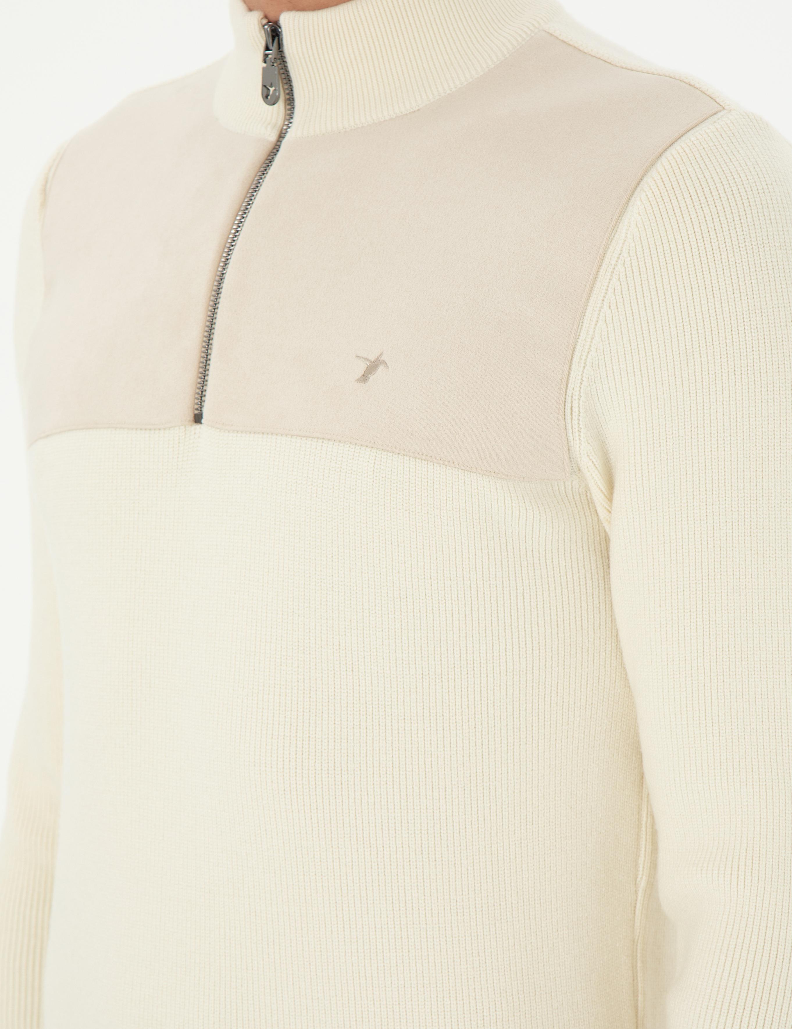 Bej Slim Fit Kazak - 50292483006