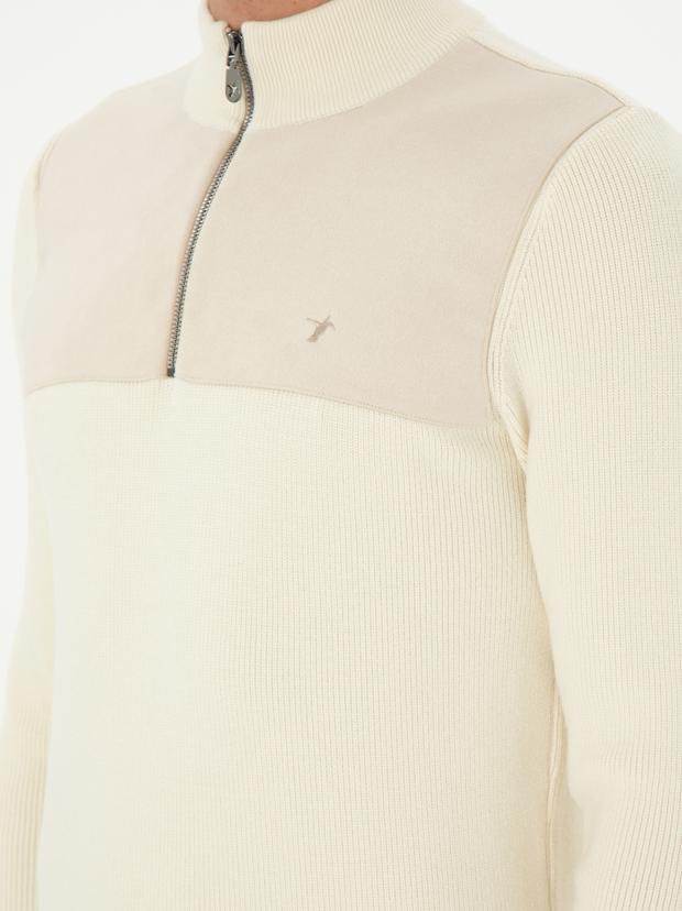 Bej Slim Fit Kazak