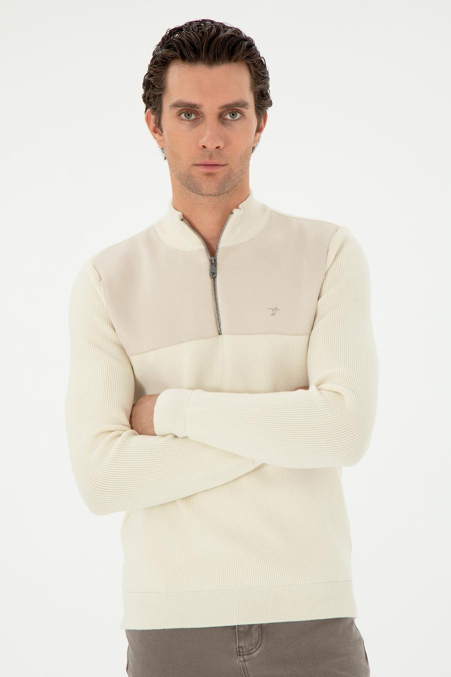 Bej Slim Fit Kazak - 50292483006