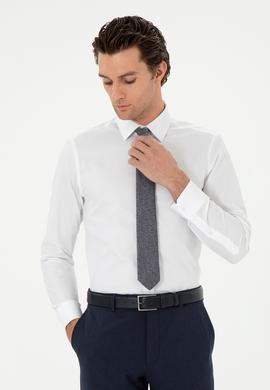 Beyaz Slim Fit Uzun Kollu Gömlek