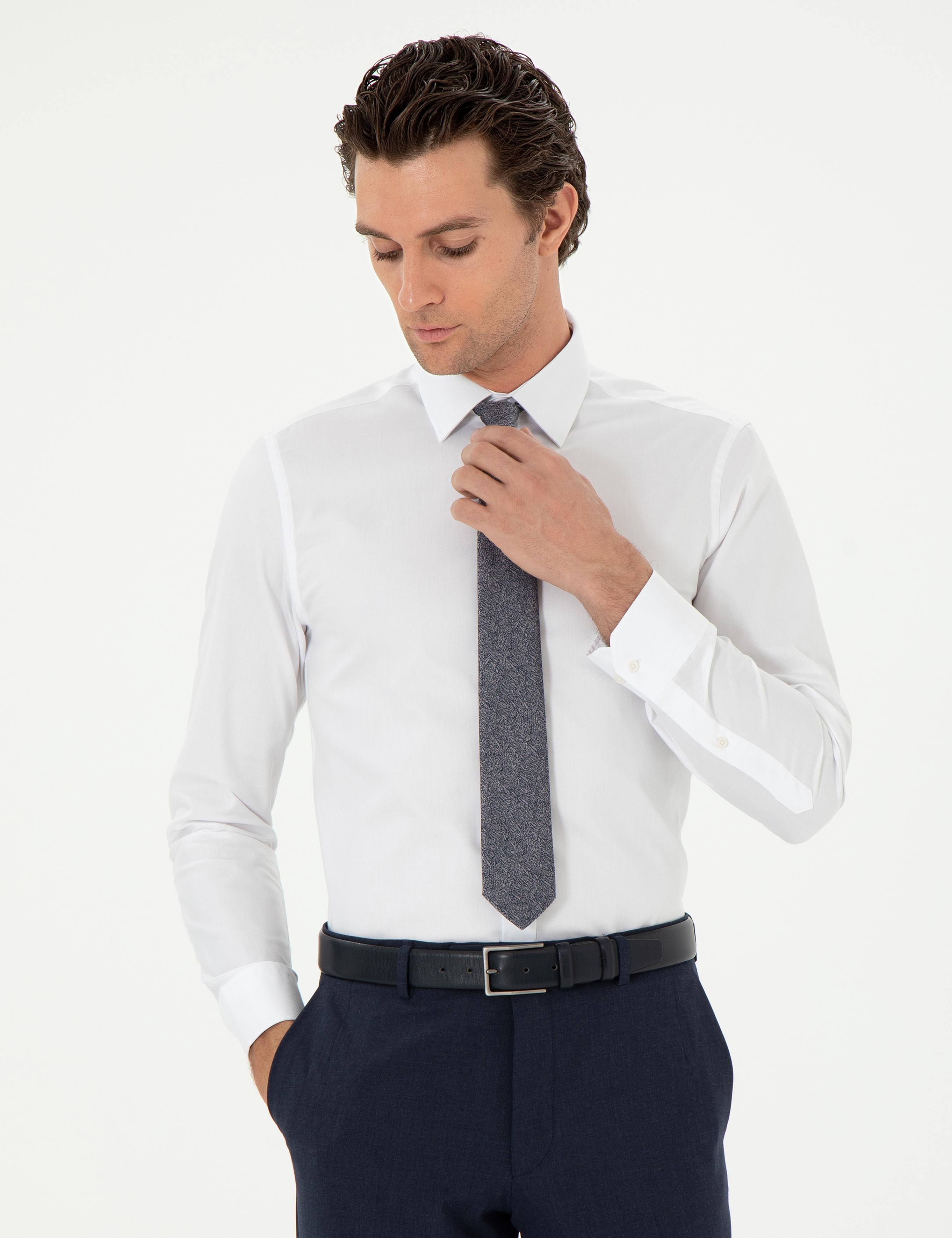 Beyaz Slim Fit Uzun Kollu Gömlek - 50308845011