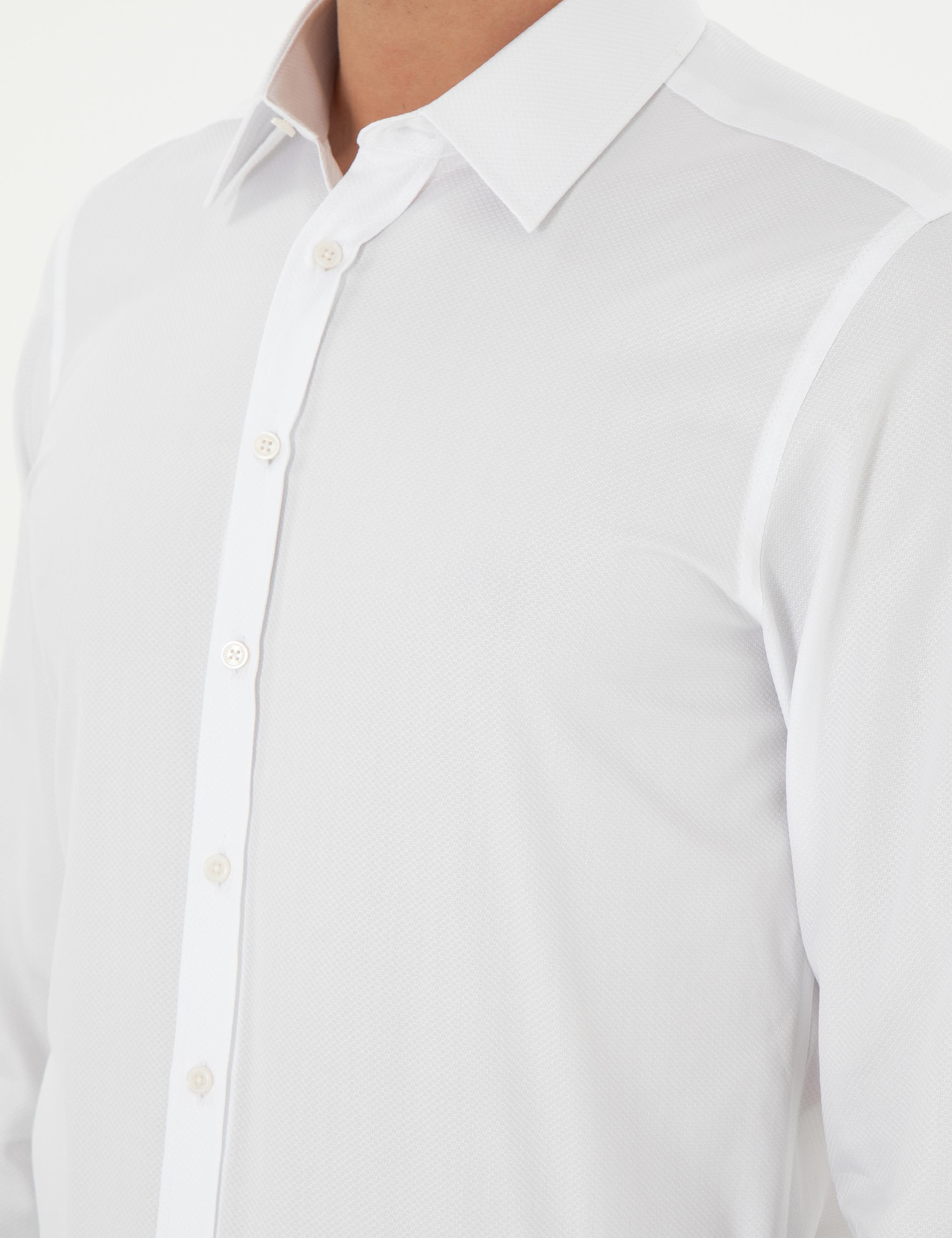 Beyaz Slim Fit Uzun Kollu Gömlek - 50303222008