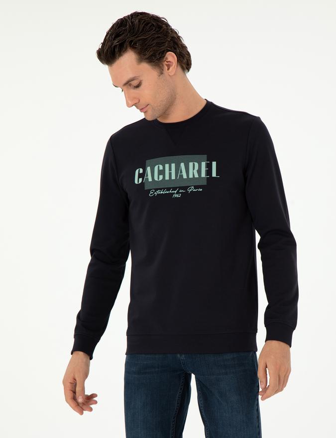Lacivert Regular Fit Bisiklet Yaka Sweatshirt