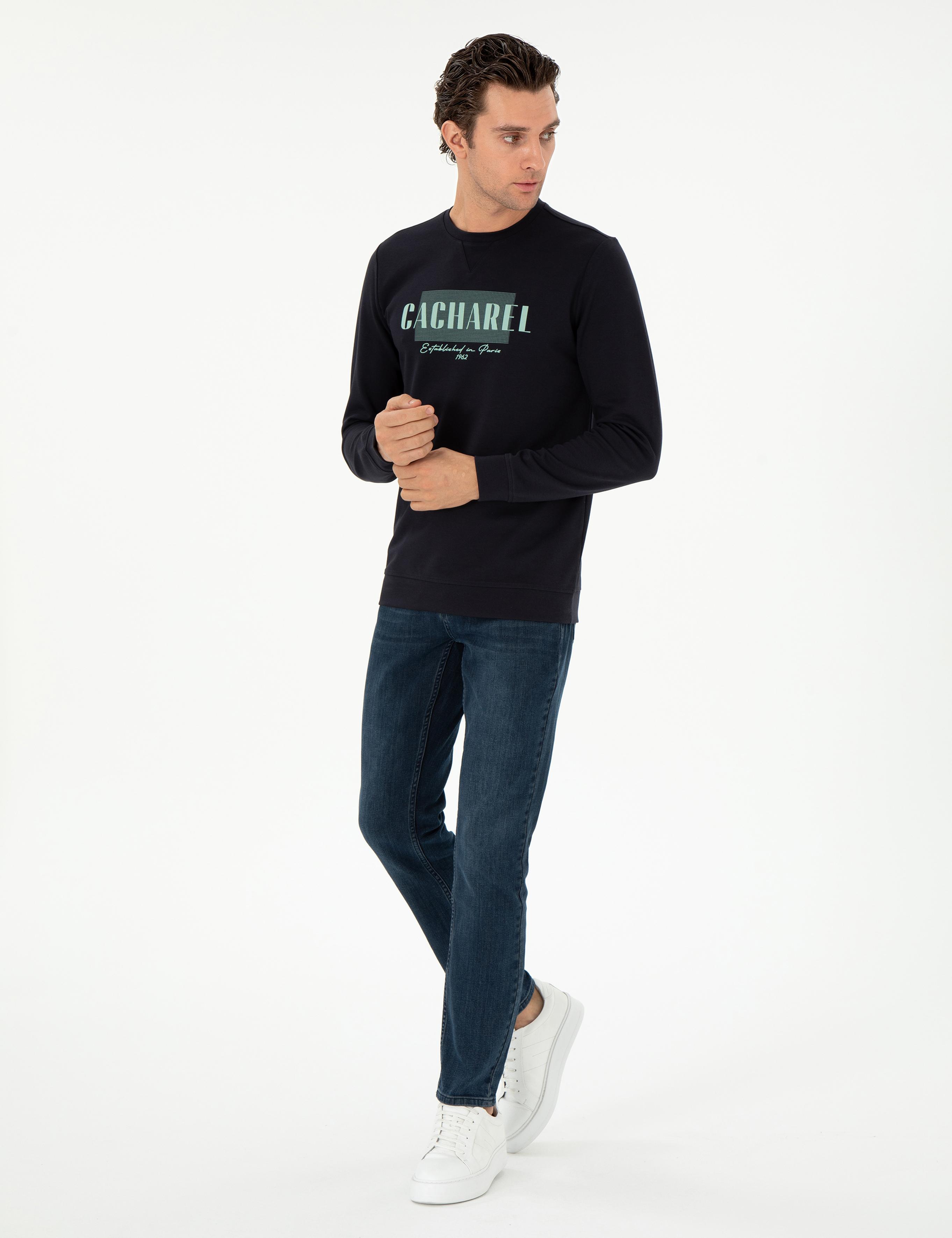 Lacivert Regular Fit Bisiklet Yaka Sweatshirt - 50300986006