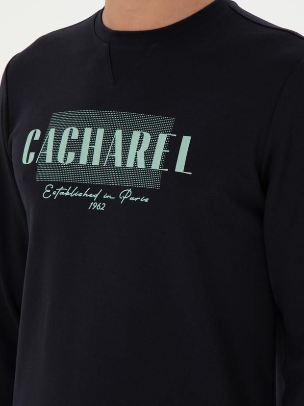 Lacivert Regular Fit Bisiklet Yaka Sweatshirt