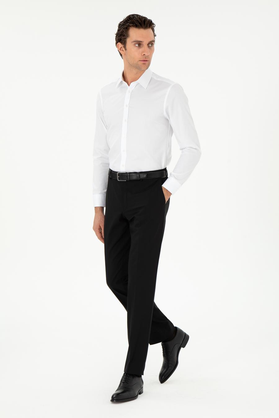 Beyaz Slim Fit Uzun Kollu Gömlek - 50303222008