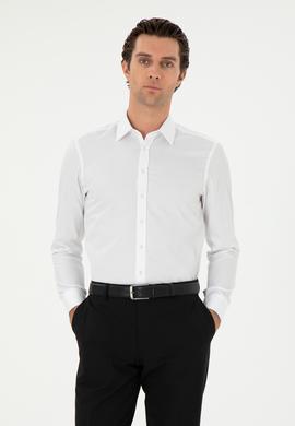 Beyaz Slim Fit Uzun Kollu Gömlek
