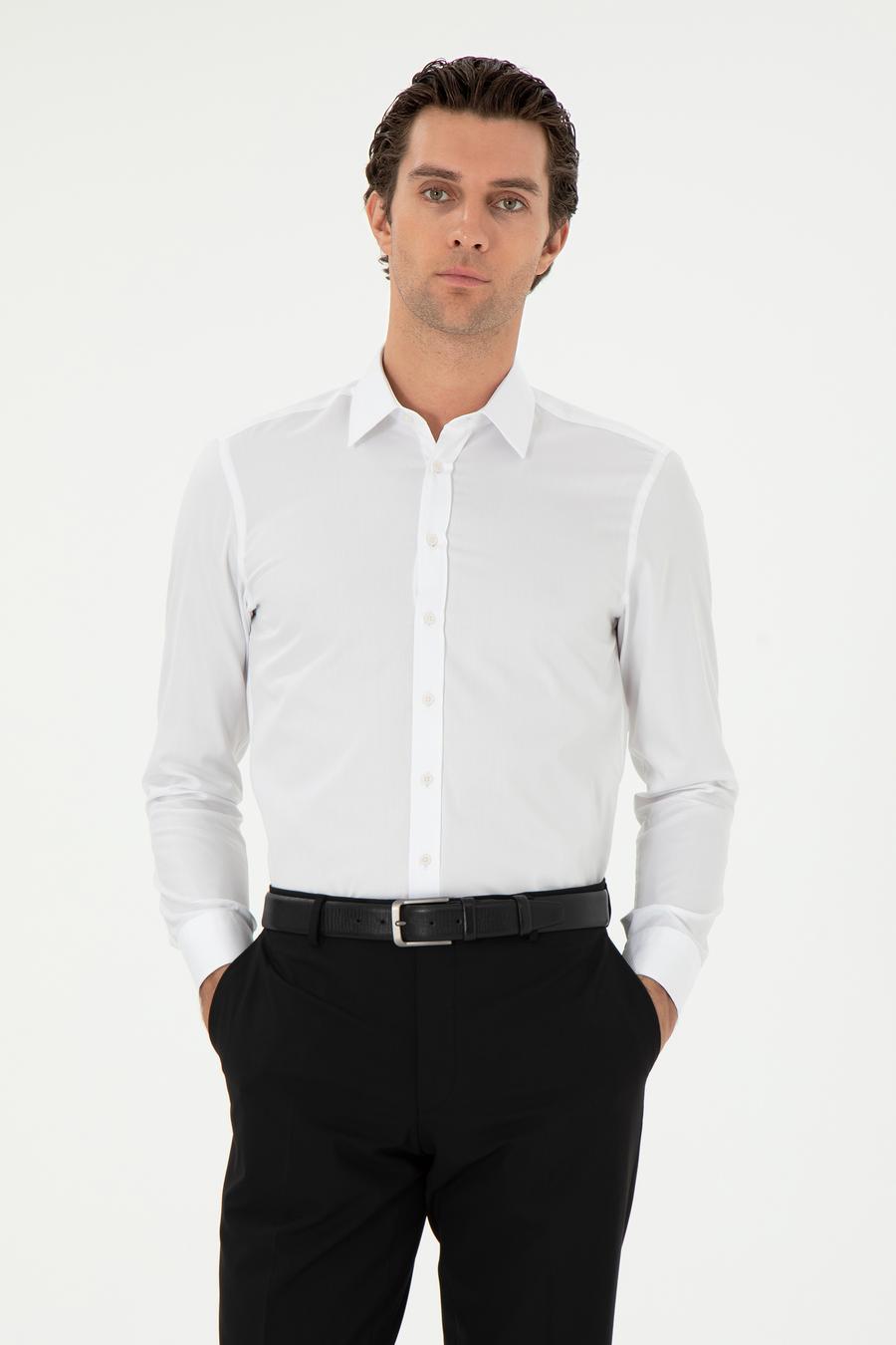 Beyaz Slim Fit Uzun Kollu Gömlek - 50303222008