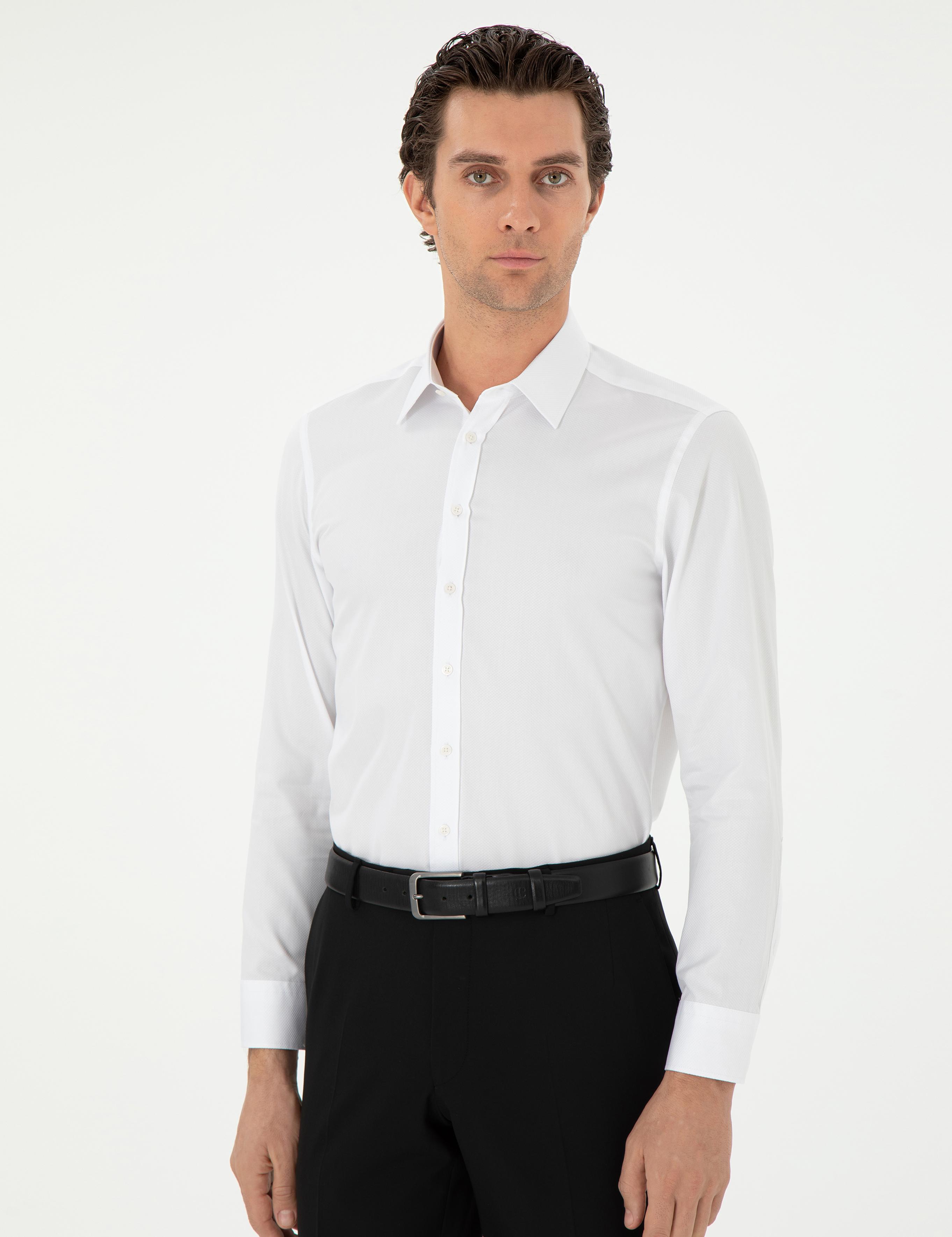 Beyaz Slim Fit Uzun Kollu Gömlek - 50303222008