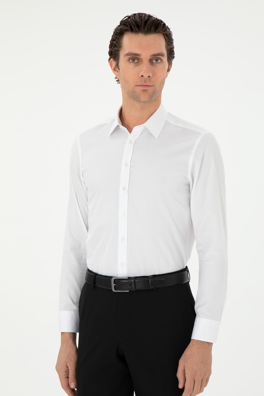 Beyaz Slim Fit Uzun Kollu Gömlek - 50303222008