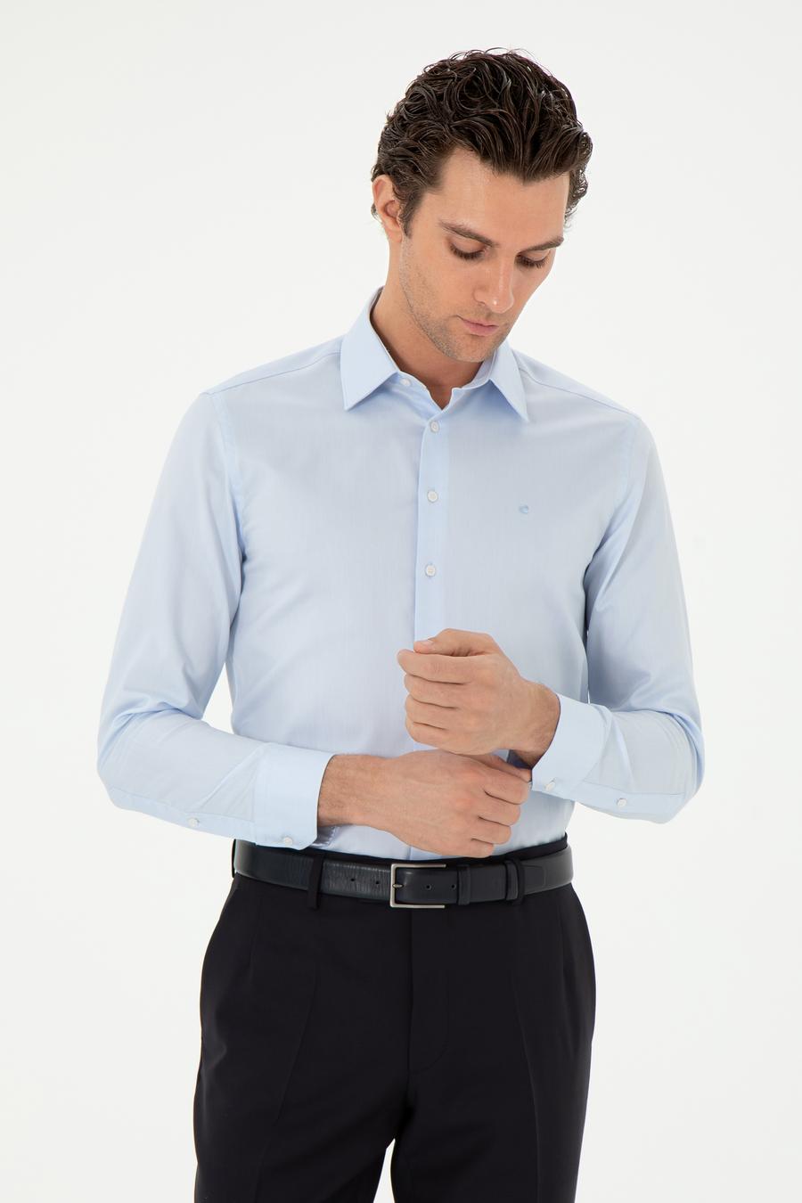 Açık Mavi Slim Fit Uzun Kollu Gömlek - 50303231007