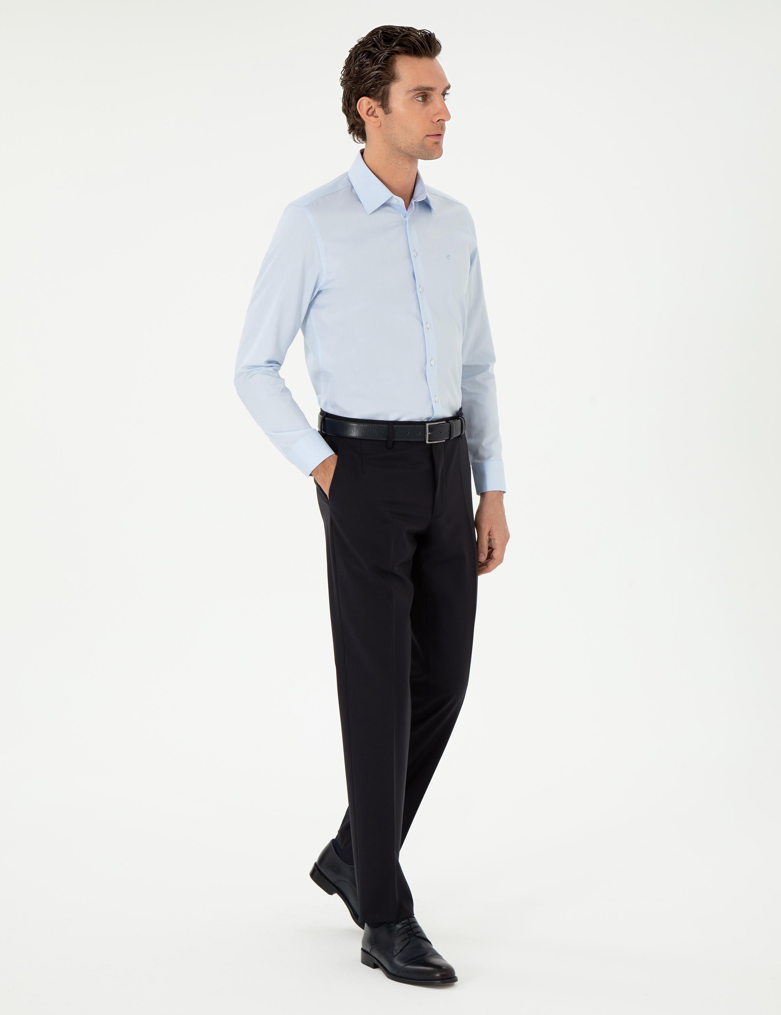 Açık Mavi Slim Fit Uzun Kollu Gömlek - 50303231007