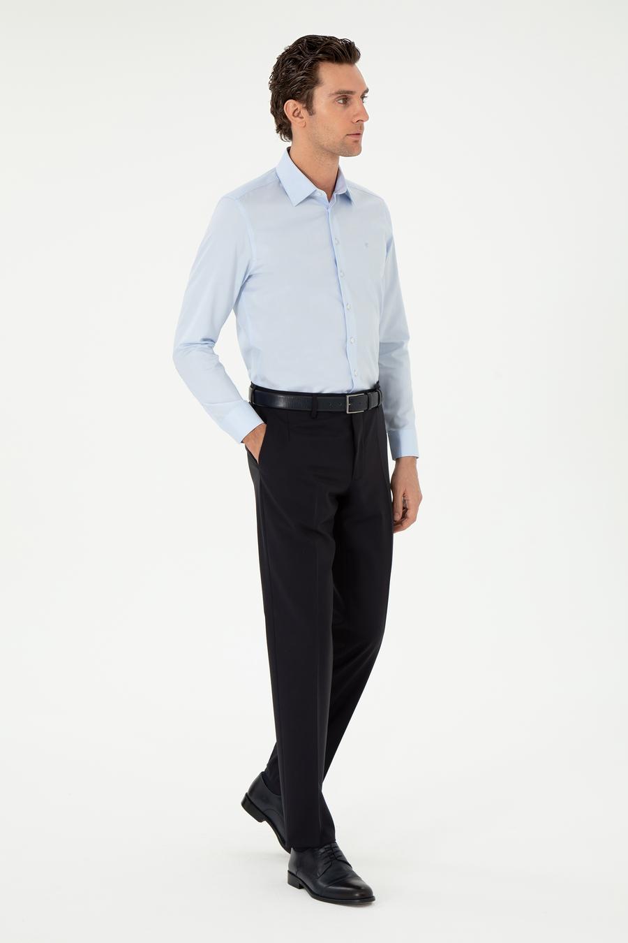Açık Mavi Slim Fit Uzun Kollu Gömlek - 50303231007
