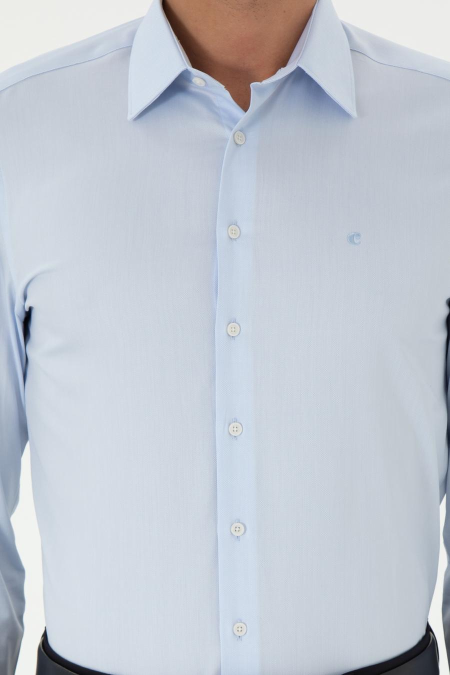 Açık Mavi Slim Fit Uzun Kollu Gömlek - 50303231007
