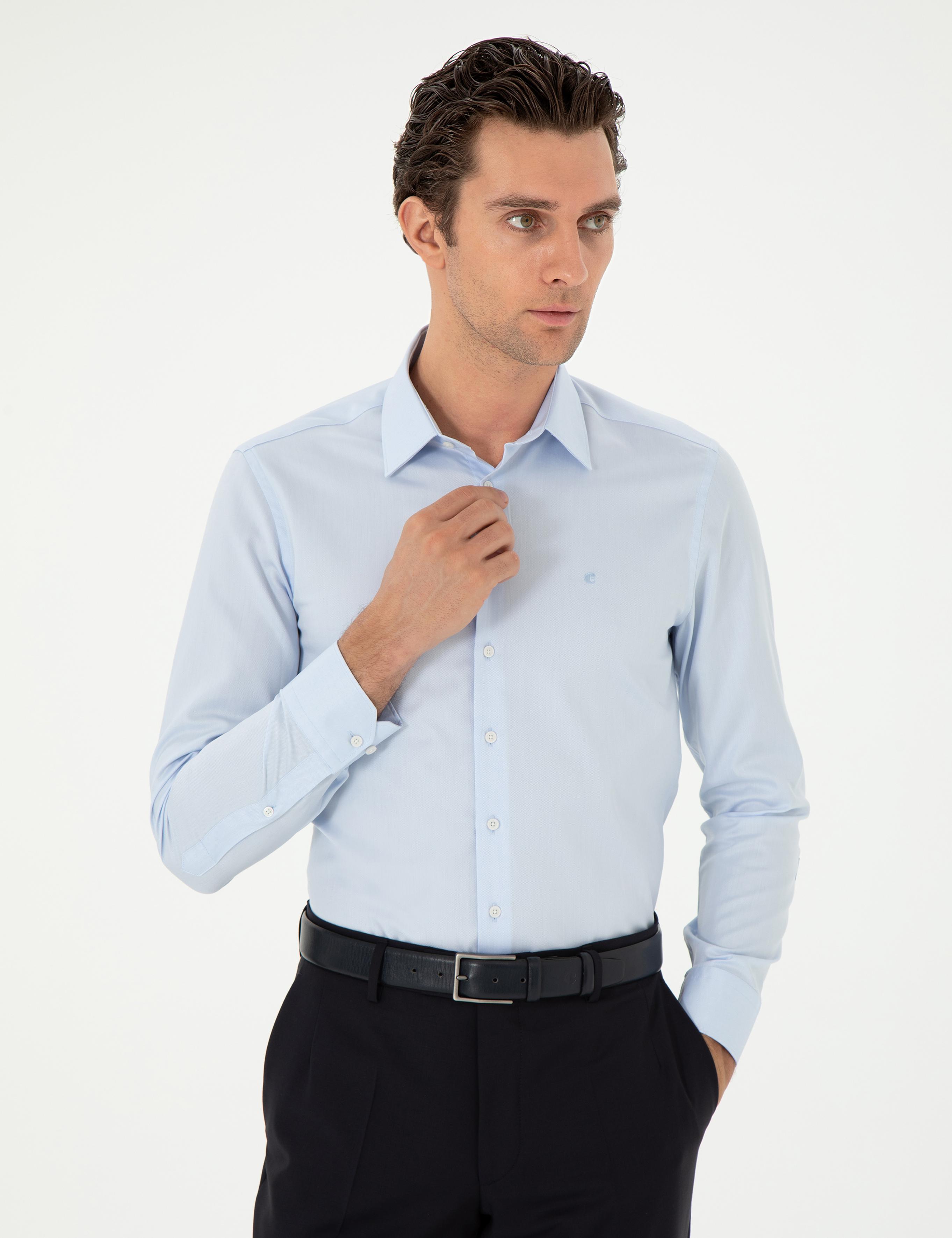 Açık Mavi Slim Fit Uzun Kollu Gömlek - 50303231007
