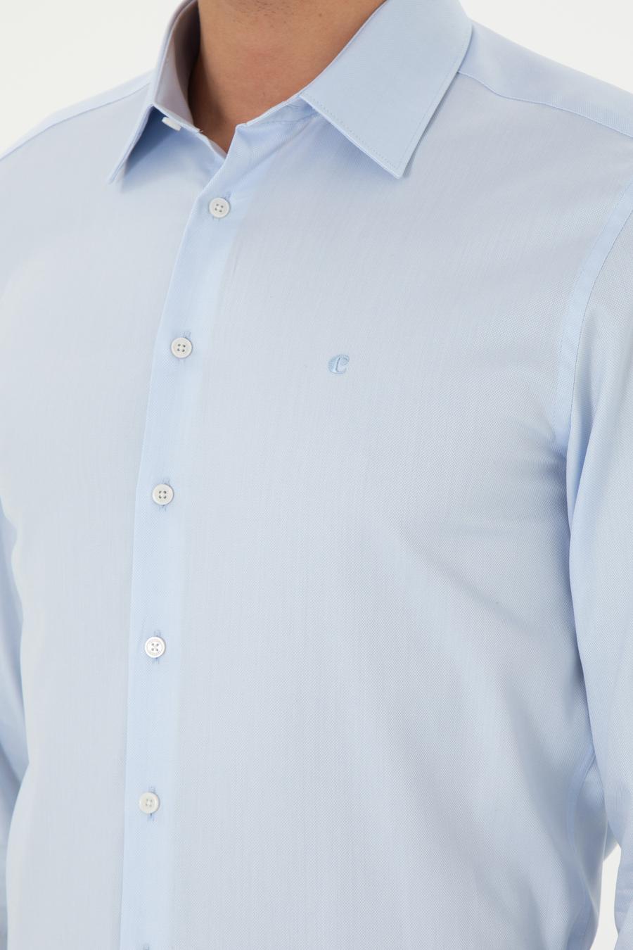 Açık Mavi Slim Fit Uzun Kollu Gömlek - 50303231007
