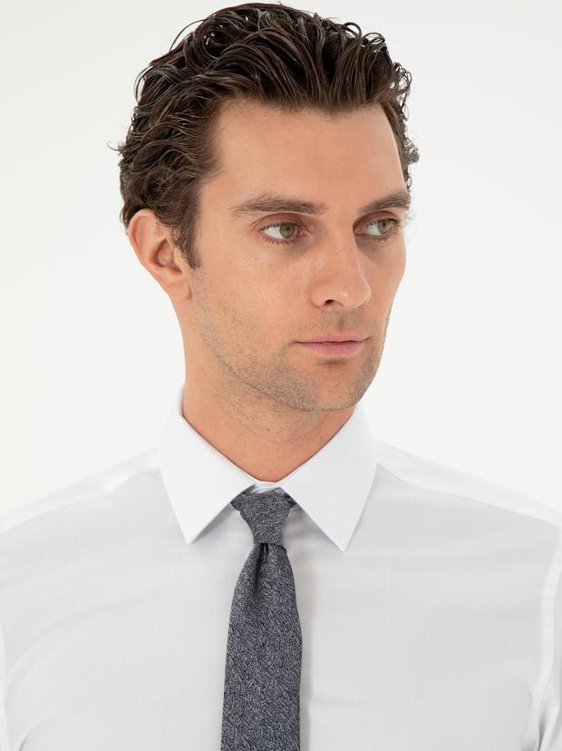 Beyaz Slim Fit Uzun Kollu Gömlek