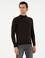 Koyu Yeşil Slim Fit Kaşmir İpek Karışımlı Çeyrek Balıkçı Yaka Triko Kazak