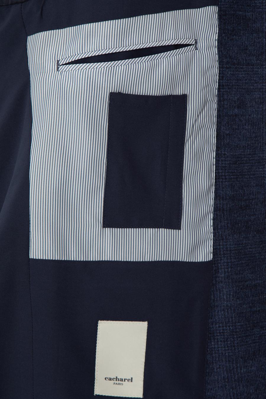 Lacivert Slim Fit %100 Yün Ekose Takım Elbise - 50290899008