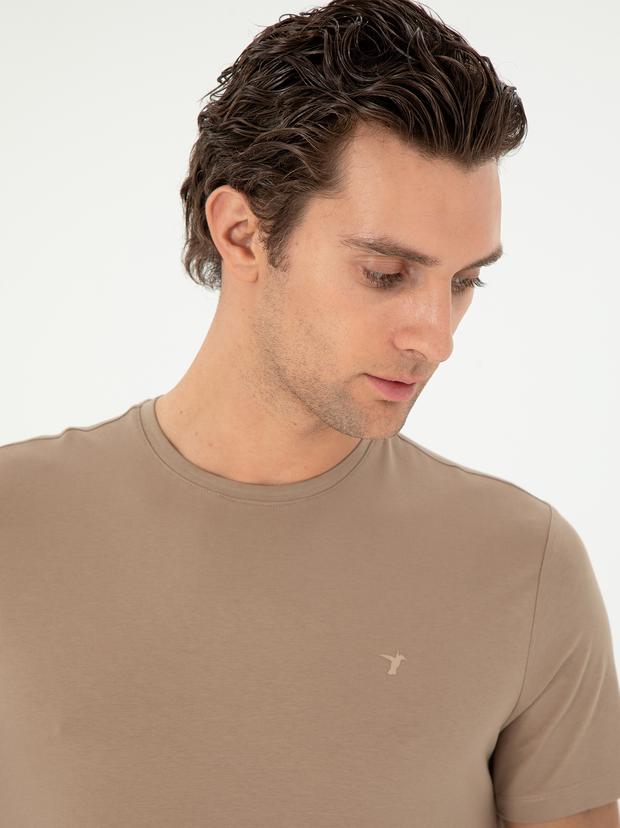 Vizon Slim Fit Bisiklet Yaka Merserize Basic T-shirt