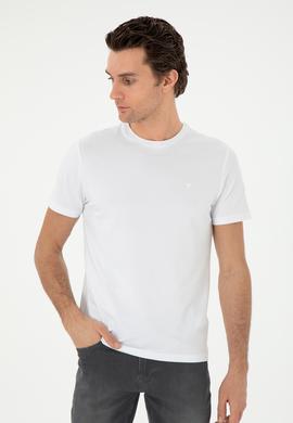Beyaz Slim Fit Bisiklet Yaka Merserize Basic T-shirt 50305451