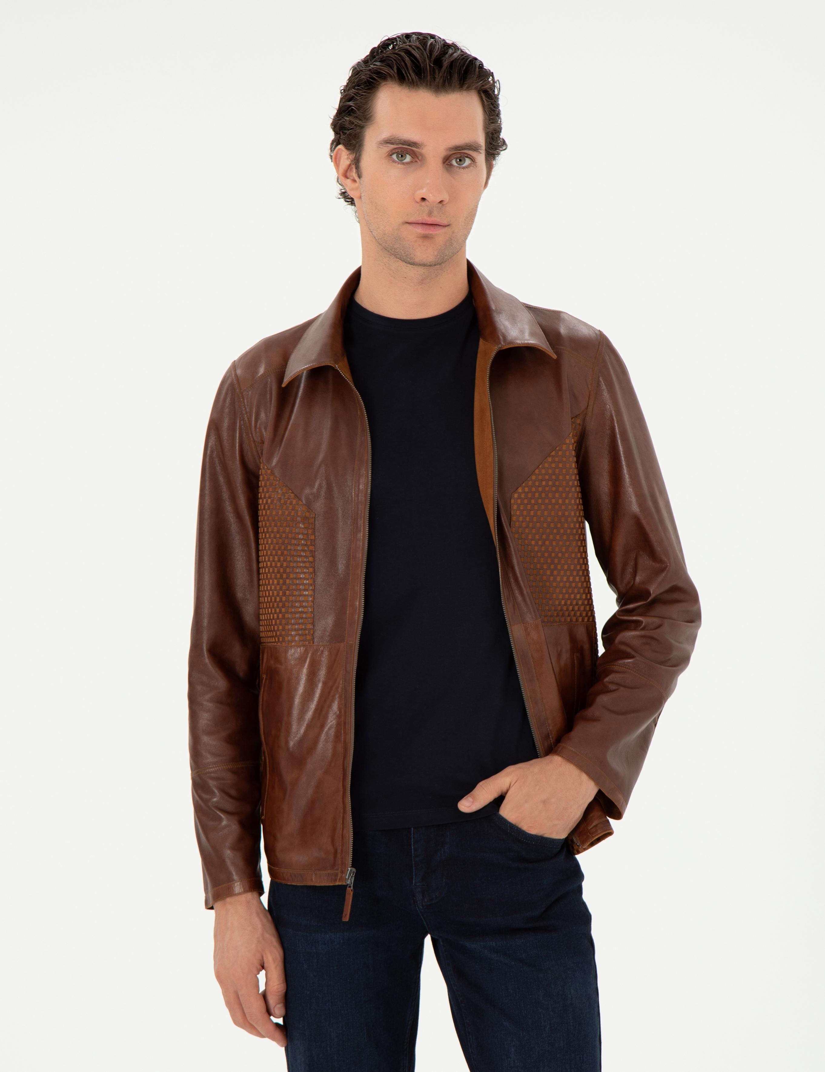 Camel Deri Ceket - 50301005024