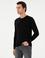 Siyah Slim Fit Kaşmir İpek Karışımlı Bisiklet Yaka Triko Kazak