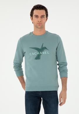 Yeşil Regular Fit Bisiklet Yaka Sweatshirt
