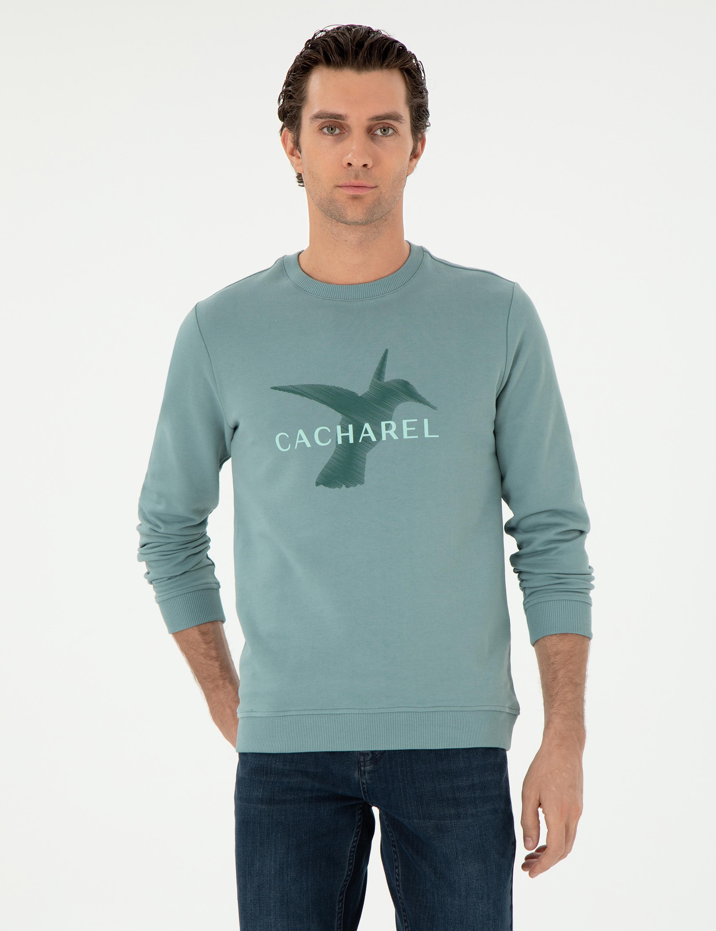 Yeşil Regular Fit Bisiklet Yaka Sweatshirt - 50300976050