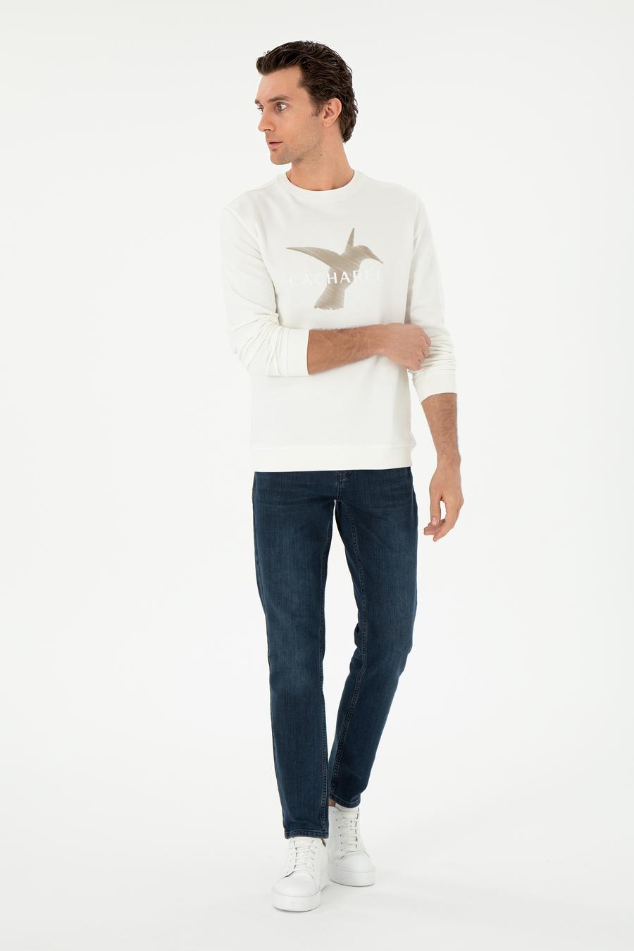 Ekru Regular Fit Bisiklet Yaka Sweatshirt - 50300976027