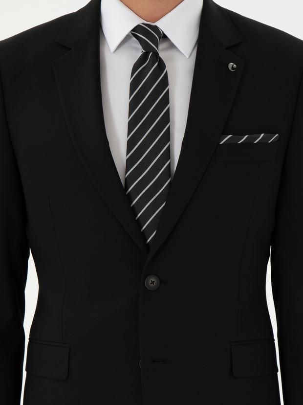 Siyah Slim Fit Klasik Takım Elbise