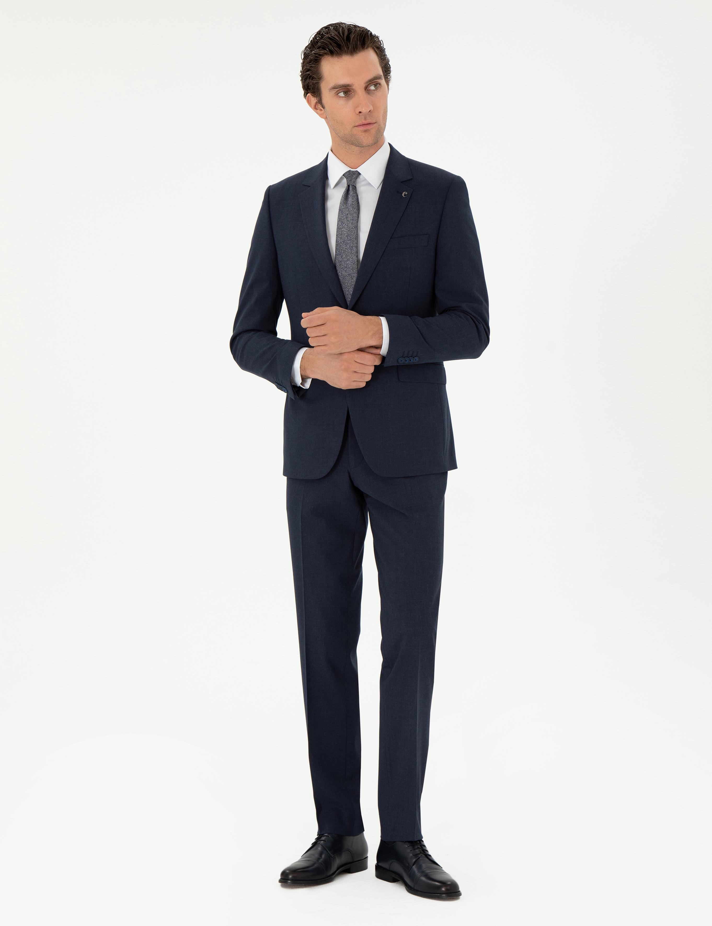Lacivert Slim Fit Klasik Takım Elbise - 50310167044