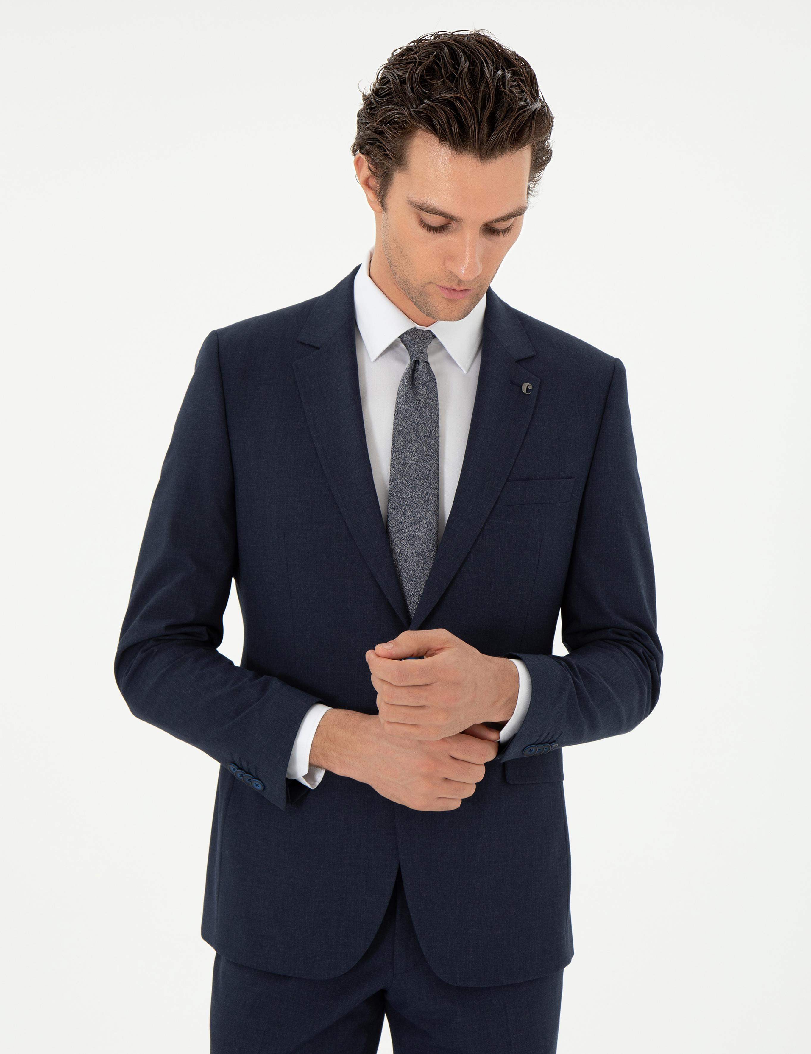 Lacivert Slim Fit Klasik Takım Elbise - 50310167044