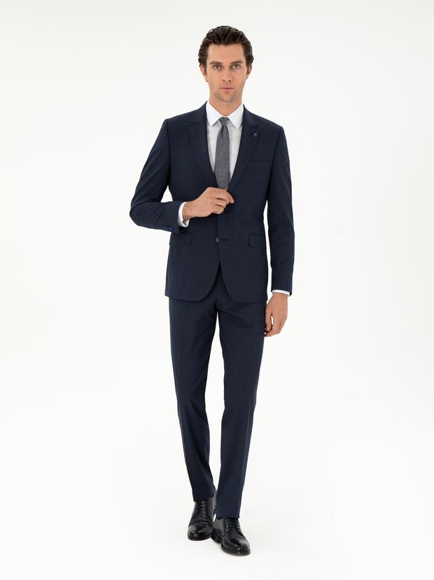 Lacivert Slim Fit Klasik Takım Elbise
