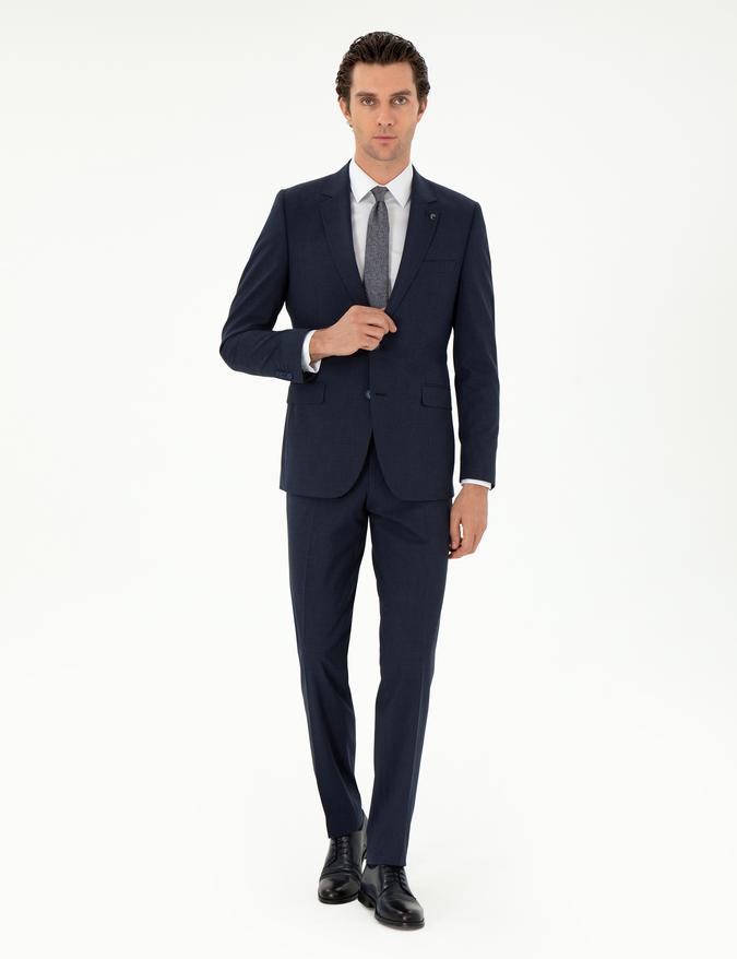 Lacivert Slim Fit Klasik Takım Elbise