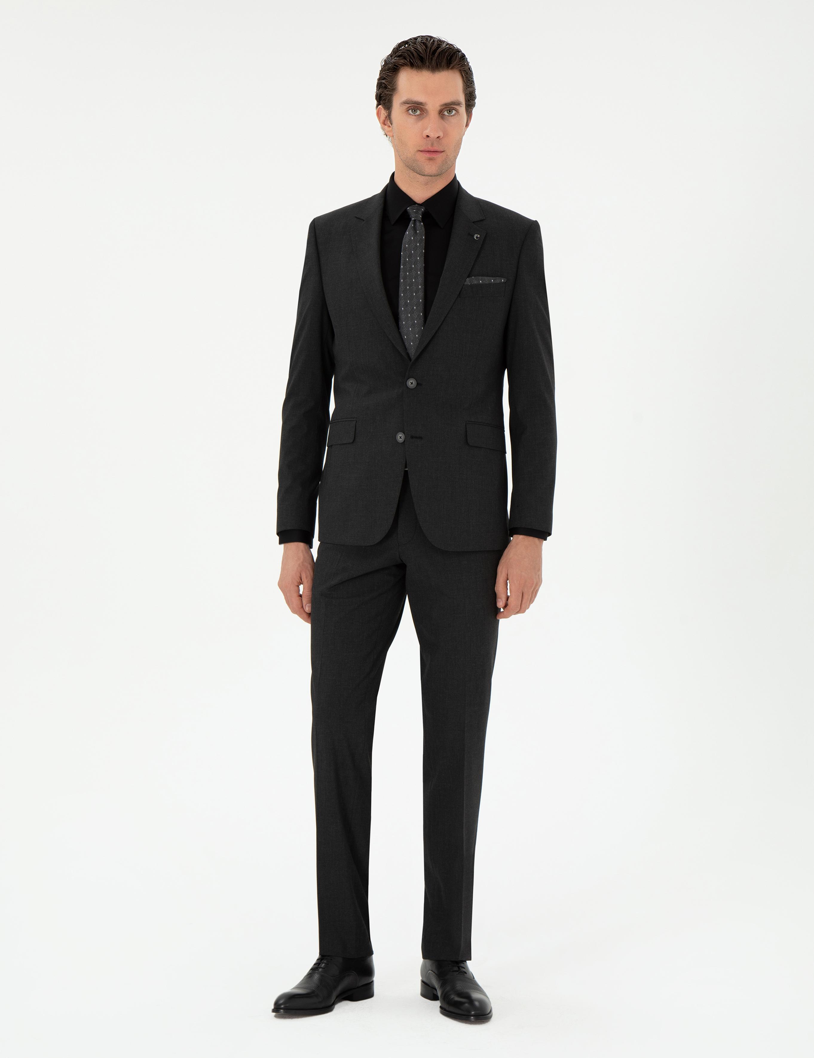 Antrasit Slim Fit Klasik Takım Elbise - 50310167011