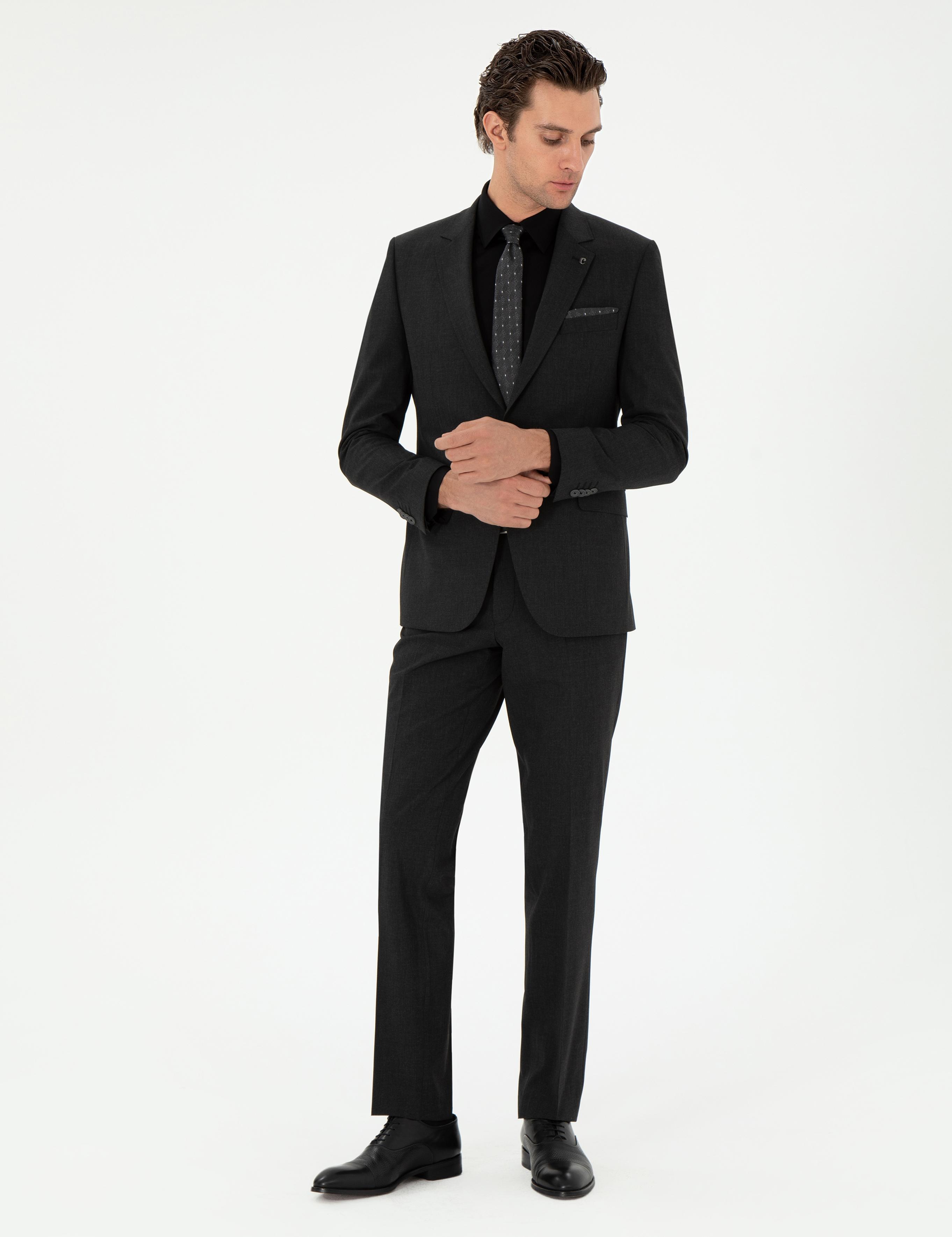 Antrasit Slim Fit Klasik Takım Elbise - 50310167011