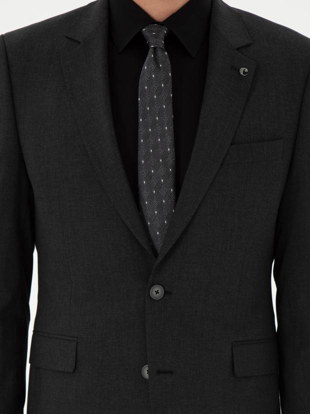 Antrasit Slim Fit Klasik Takım Elbise