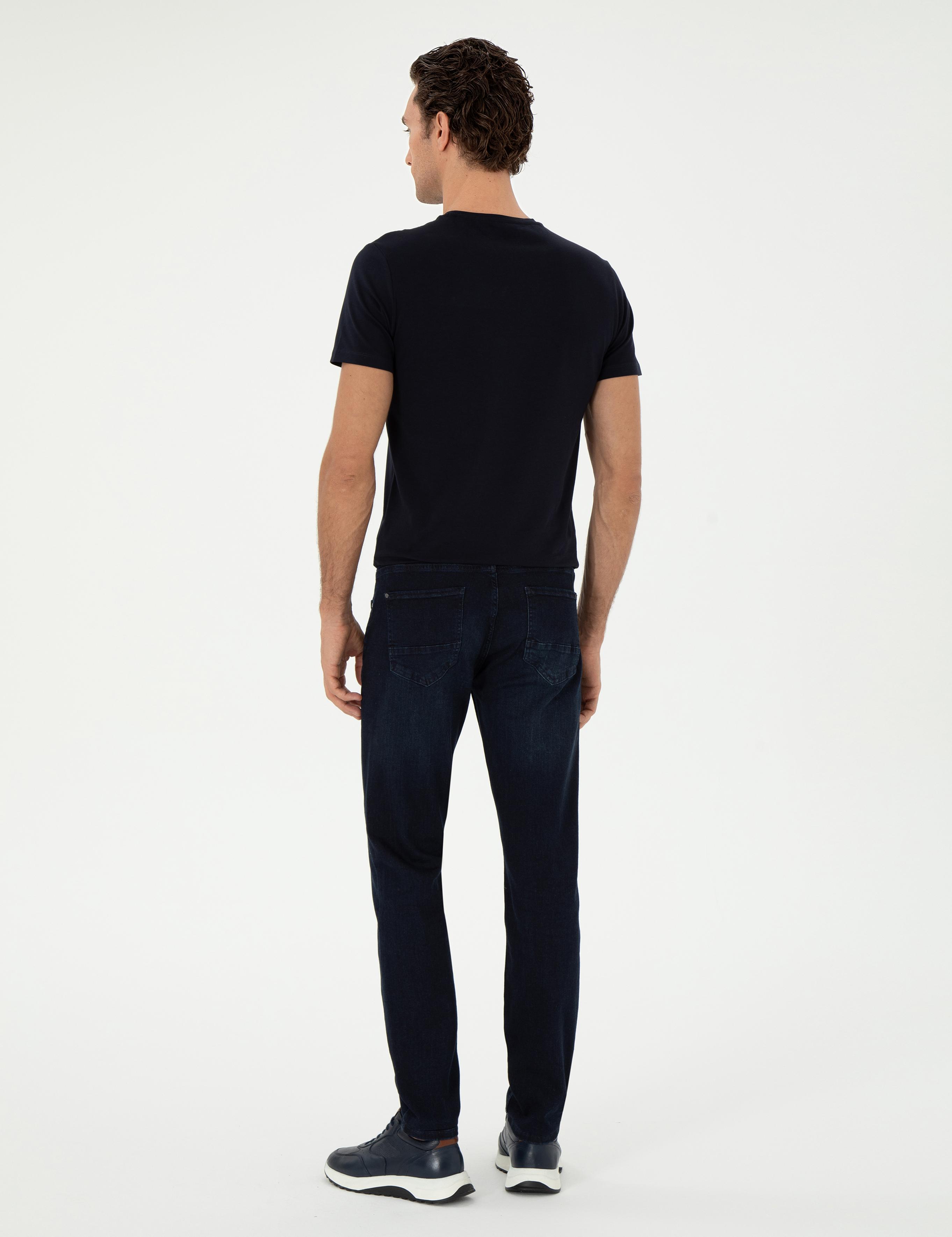 Koyu Lacivert Slim Fit Pamuk Karışımlı Jean Pantolon - 50309059087