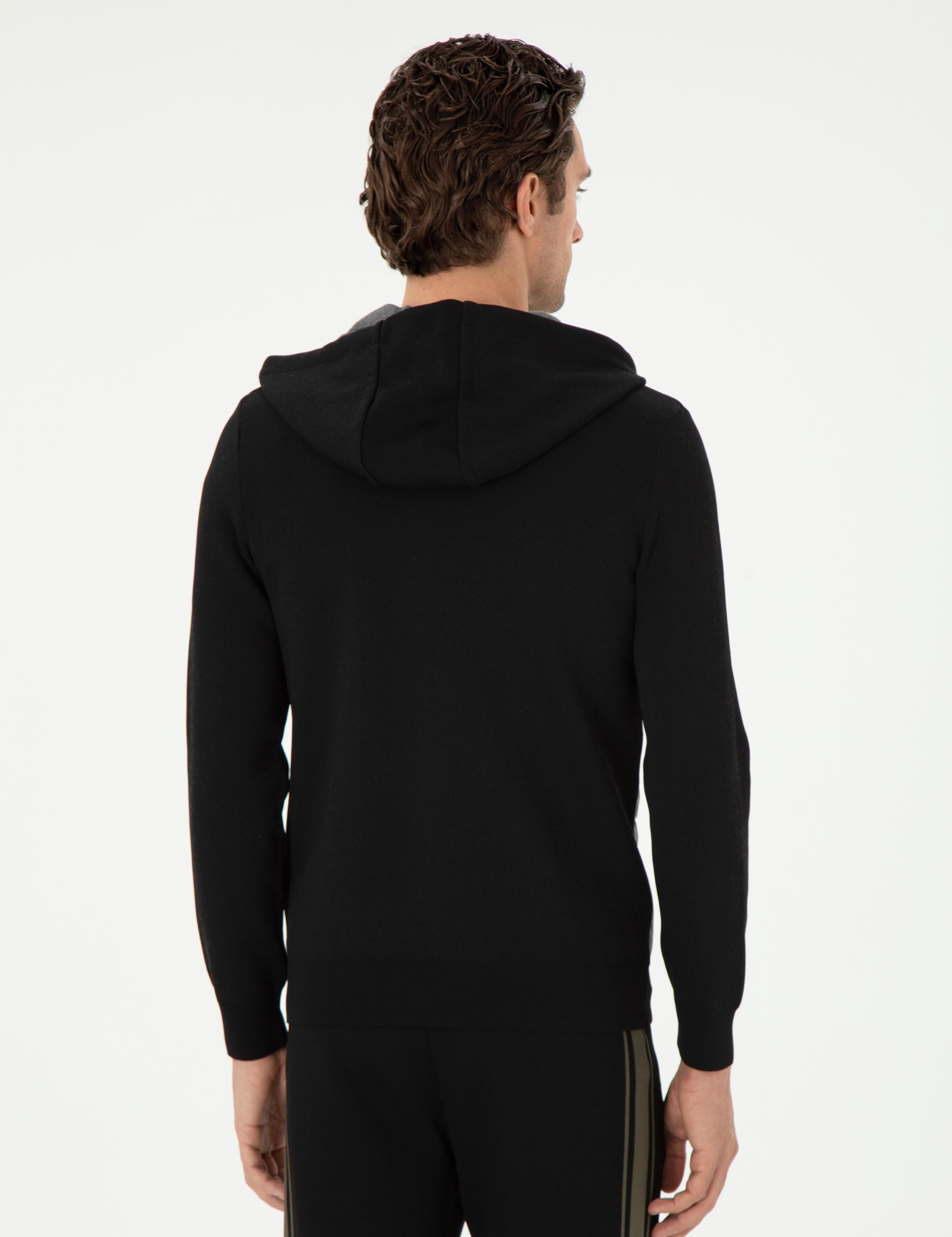 Siyah Regular Fit Triko Hırka - 50292502013