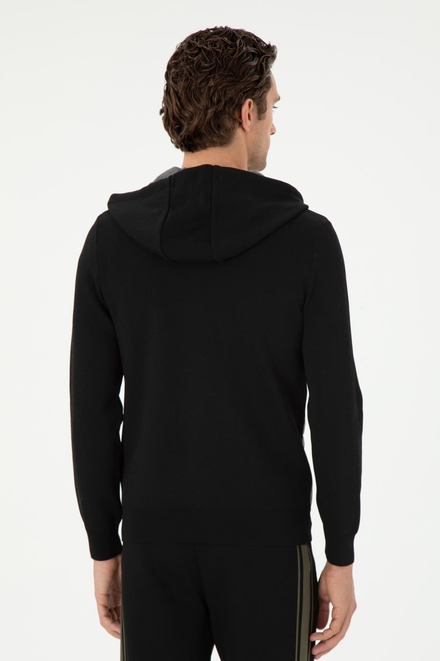 Siyah Regular Fit Triko Hırka - 50292502013